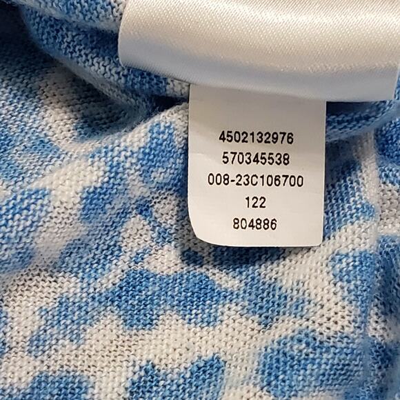 Chico's Blue Geo Print Linen Dolman Top Sz 3 (XL) Summer Coastal Beachy Casual - Picture 8 of 12